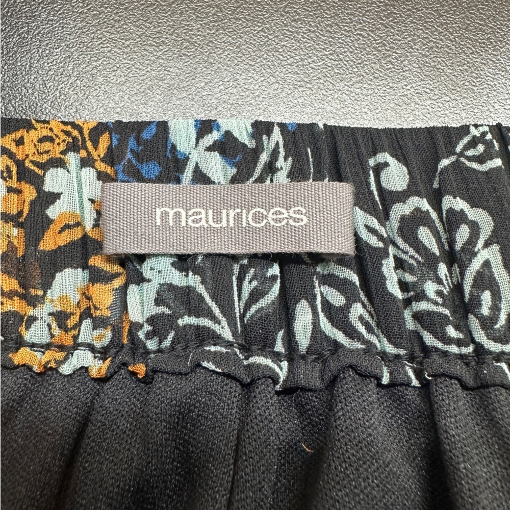 Maurices Floral Patchwork Maxi Skirt 4X Multicolor Faux Wrap Boho Western - Picture 6 of 11